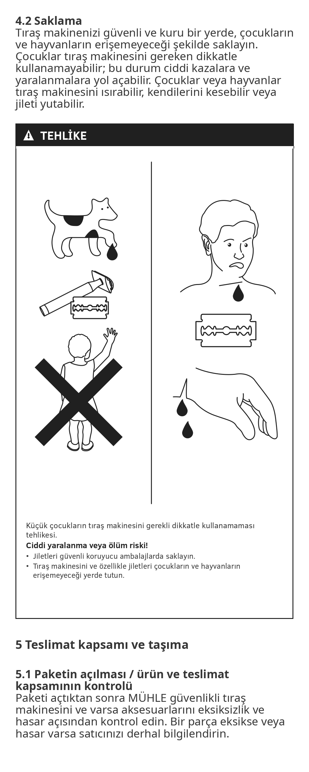 MÜHLE 3 parçalı güvenlikli tıraş makinesi kullanım kılavuzu - sayfa 9