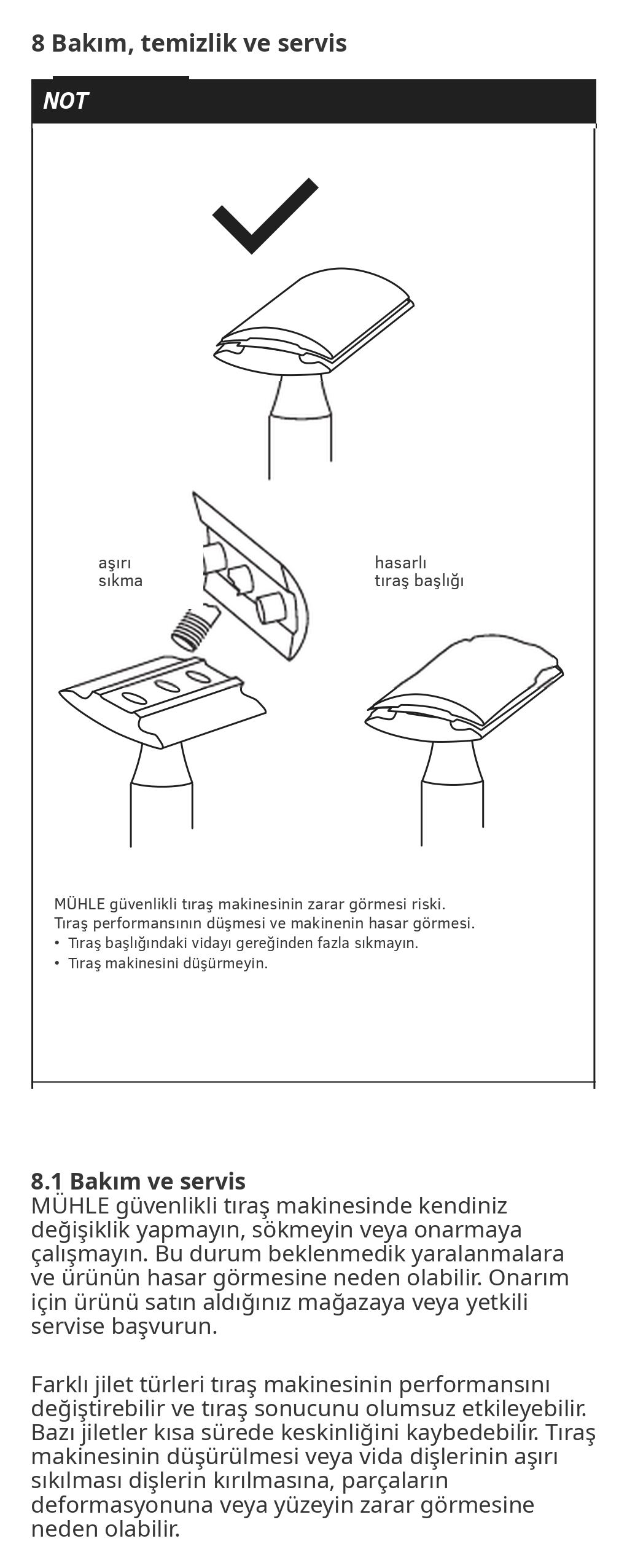 MÜHLE 3 parçalı güvenlikli tıraş makinesi kullanım kılavuzu - sayfa 13
