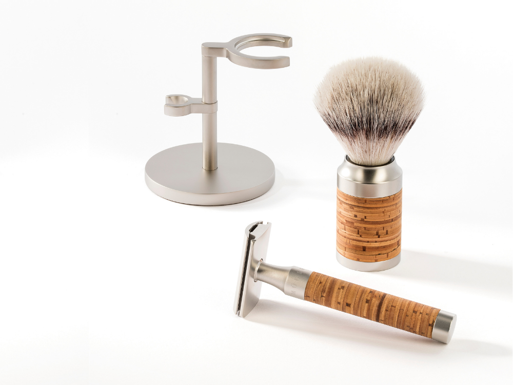 MÜHLE tıraş makinesi, fırça ve stand setleri